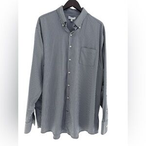 Peter Millar Summer Comfort  Button Down Long Sleeve Shirt Blue & White Checked